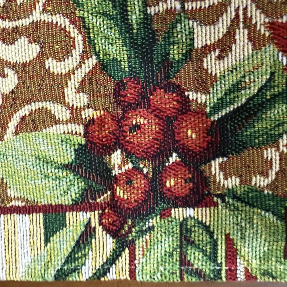 Christmas Poinsettias Tapestry Table Runner Holiday